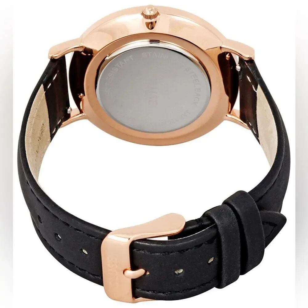 Cluse black leather